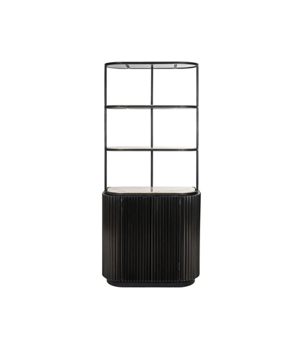 Opus Travertine Glass Cabinet