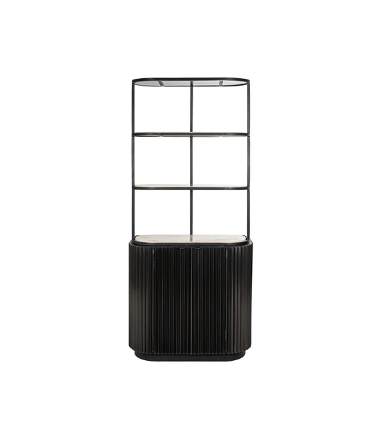 Opus Travertine Glass Cabinet