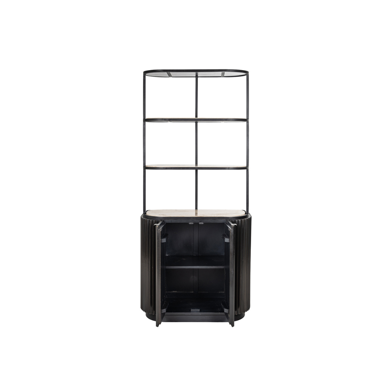 Opus Travertine Glass Cabinet