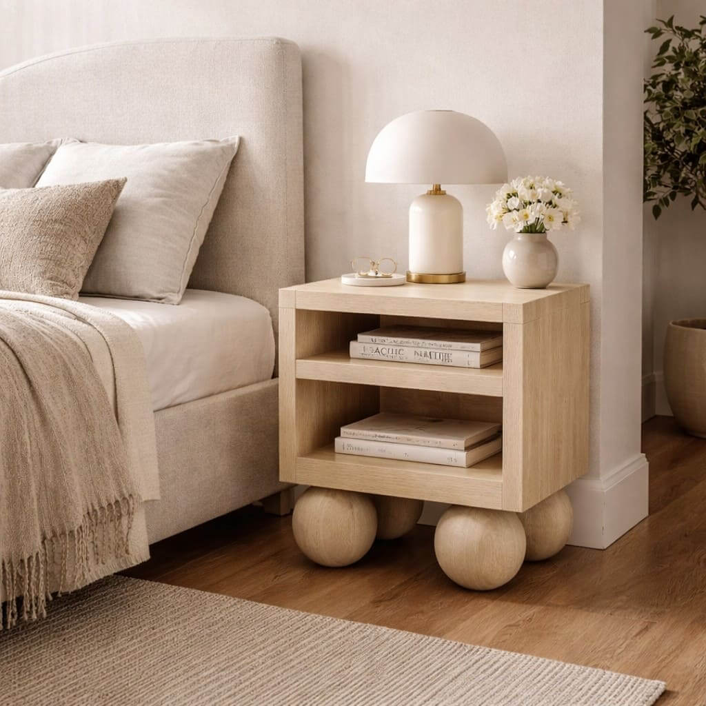 Orbita Travertine Side Table