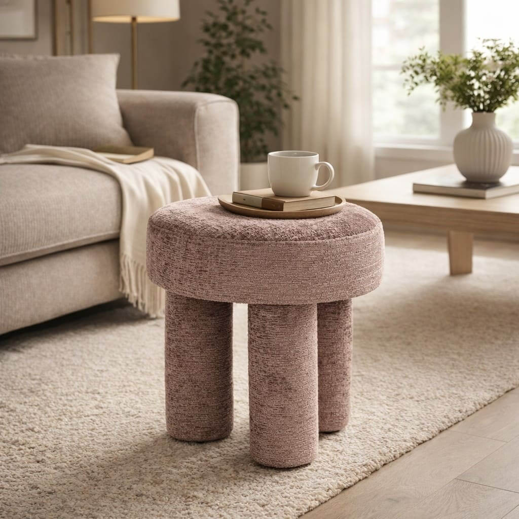 Pale Mist Ottoman