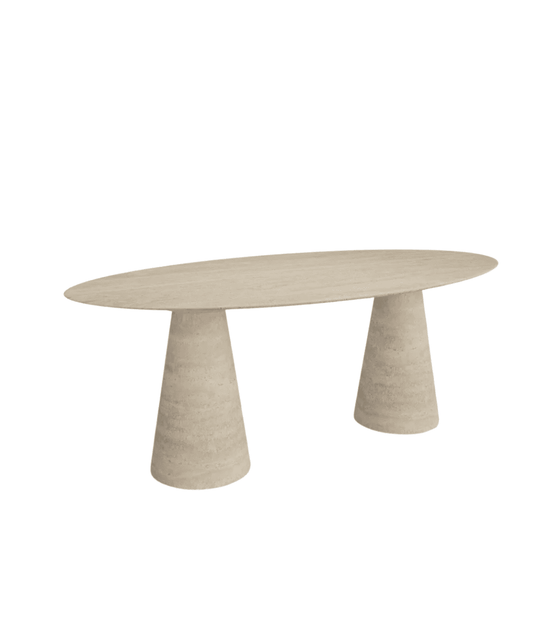 Taper Travertine Dining Table