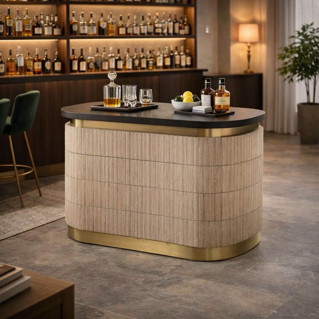 Travertine Crest Bar Cabinet