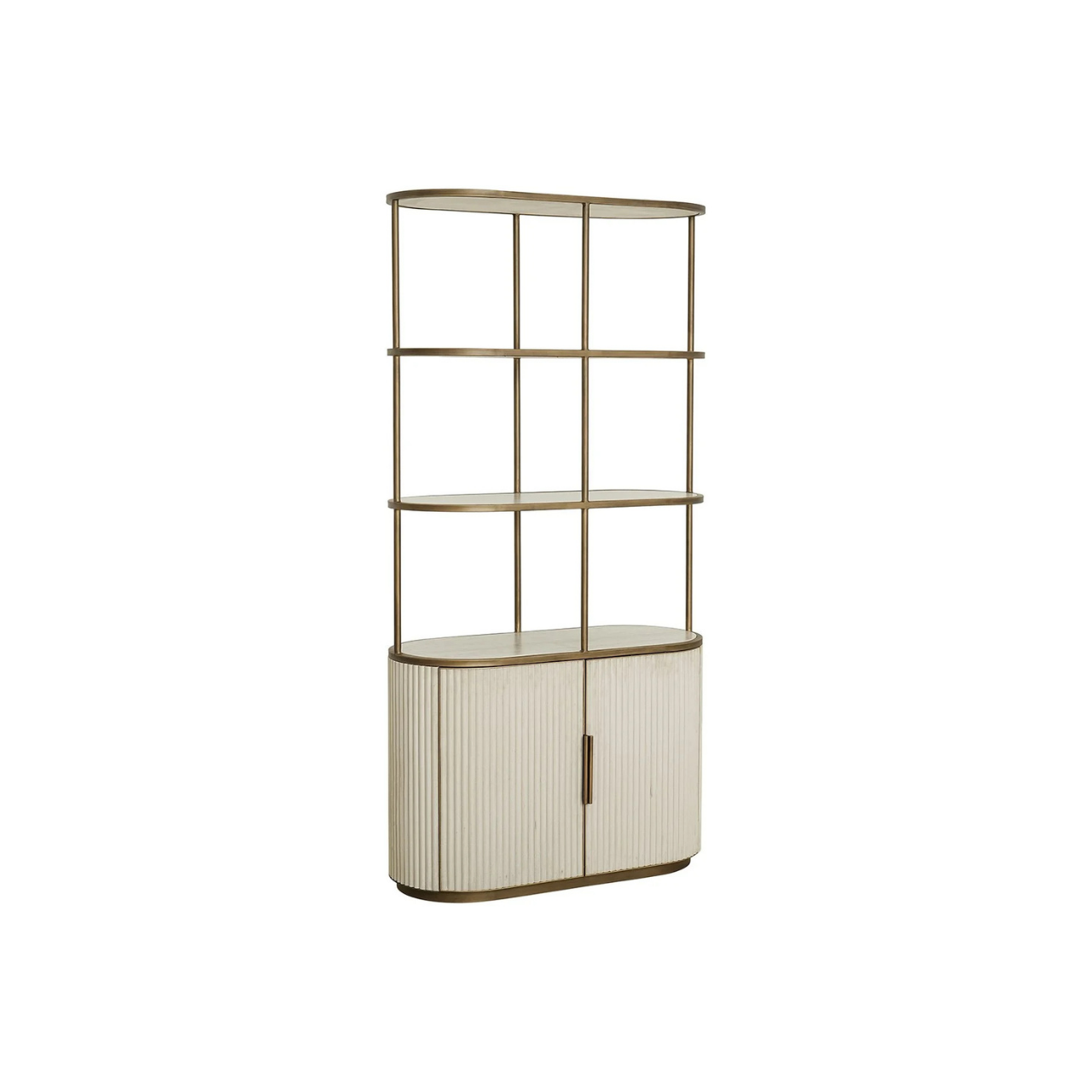 Travertine Elegance Glass Cabinet