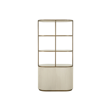 Travertine Elegance Glass Cabinet