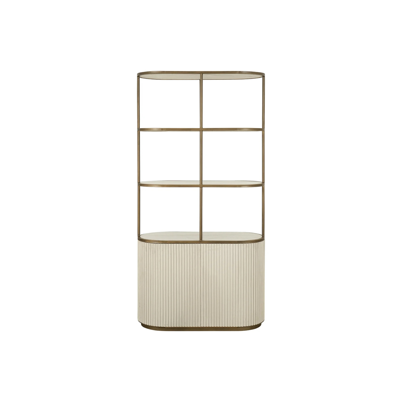 Travertine Elegance Glass Cabinet