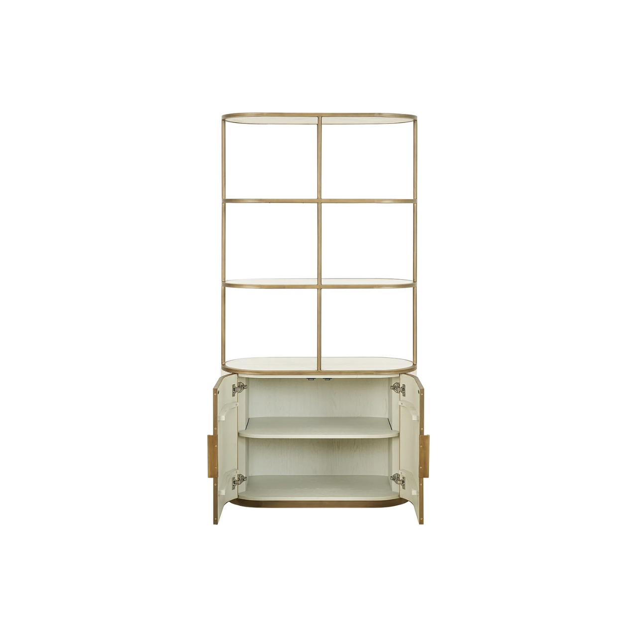 Travertine Elegance Glass Cabinet