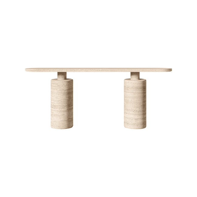 Travertine Grandeur Console Table