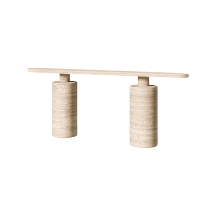 Travertine Grandeur Console Table