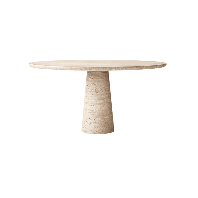 Travertine Halo Round Dining Table