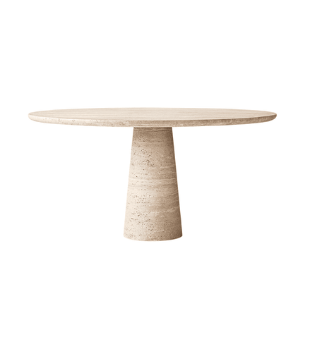 Travertine Halo Round Dining Table