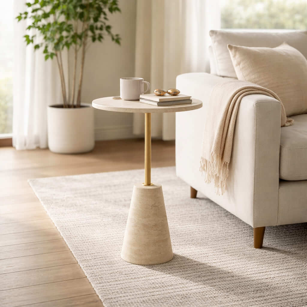 Travertine Pure Side Table