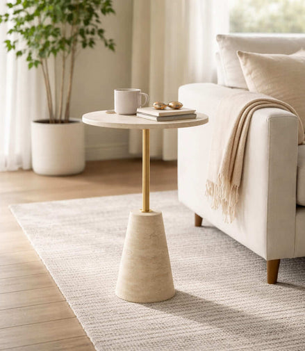 Travertine Pure Side Table