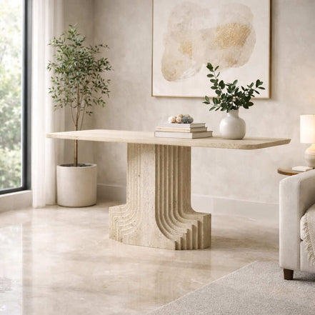 Travertine Signature Console Table