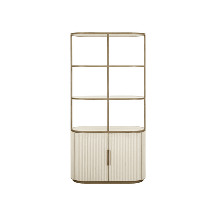 Travertine Elegance Glass Cabinet