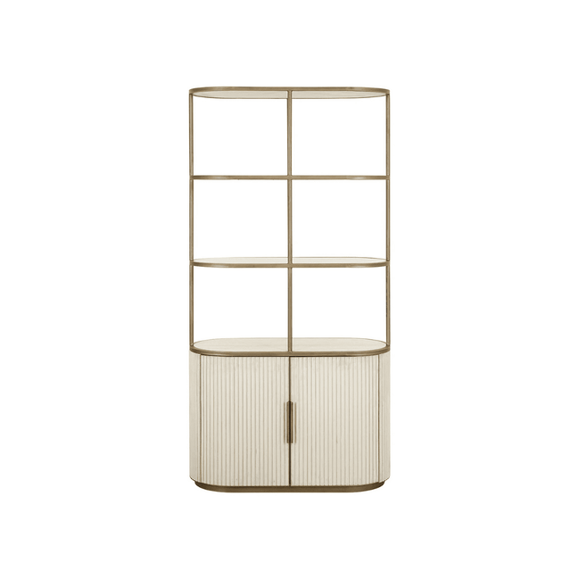 Travertine Elegance Glass Cabinet
