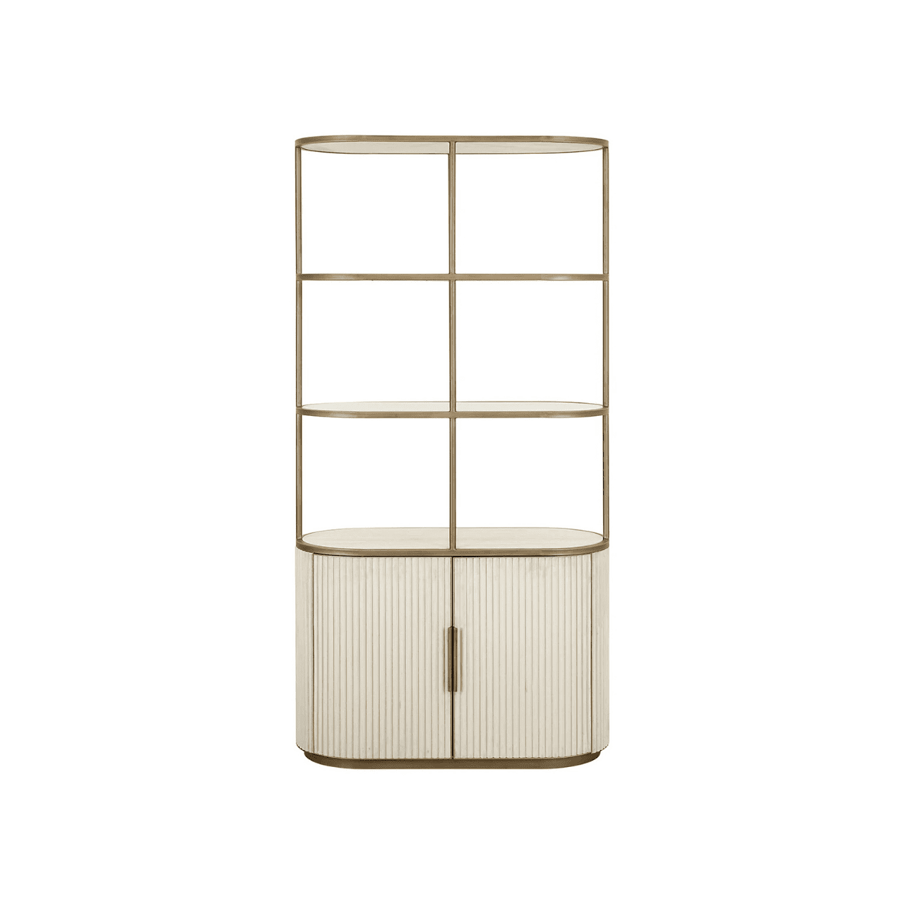 Travertine Elegance Glass Cabinet
