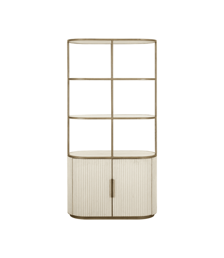 Travertine Elegance Glass Cabinet