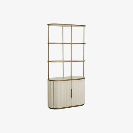 Travertine Elegance Glass Cabinet