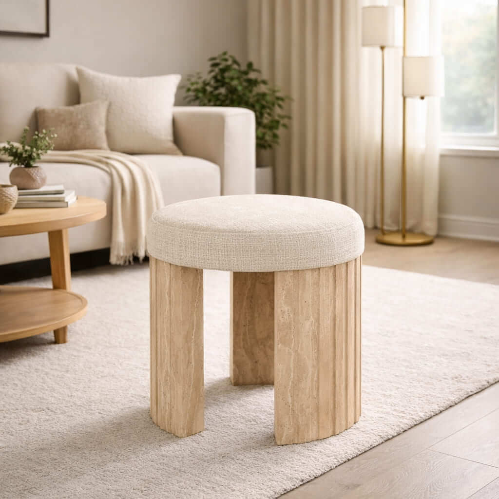 Traviere Marble Ottoman
