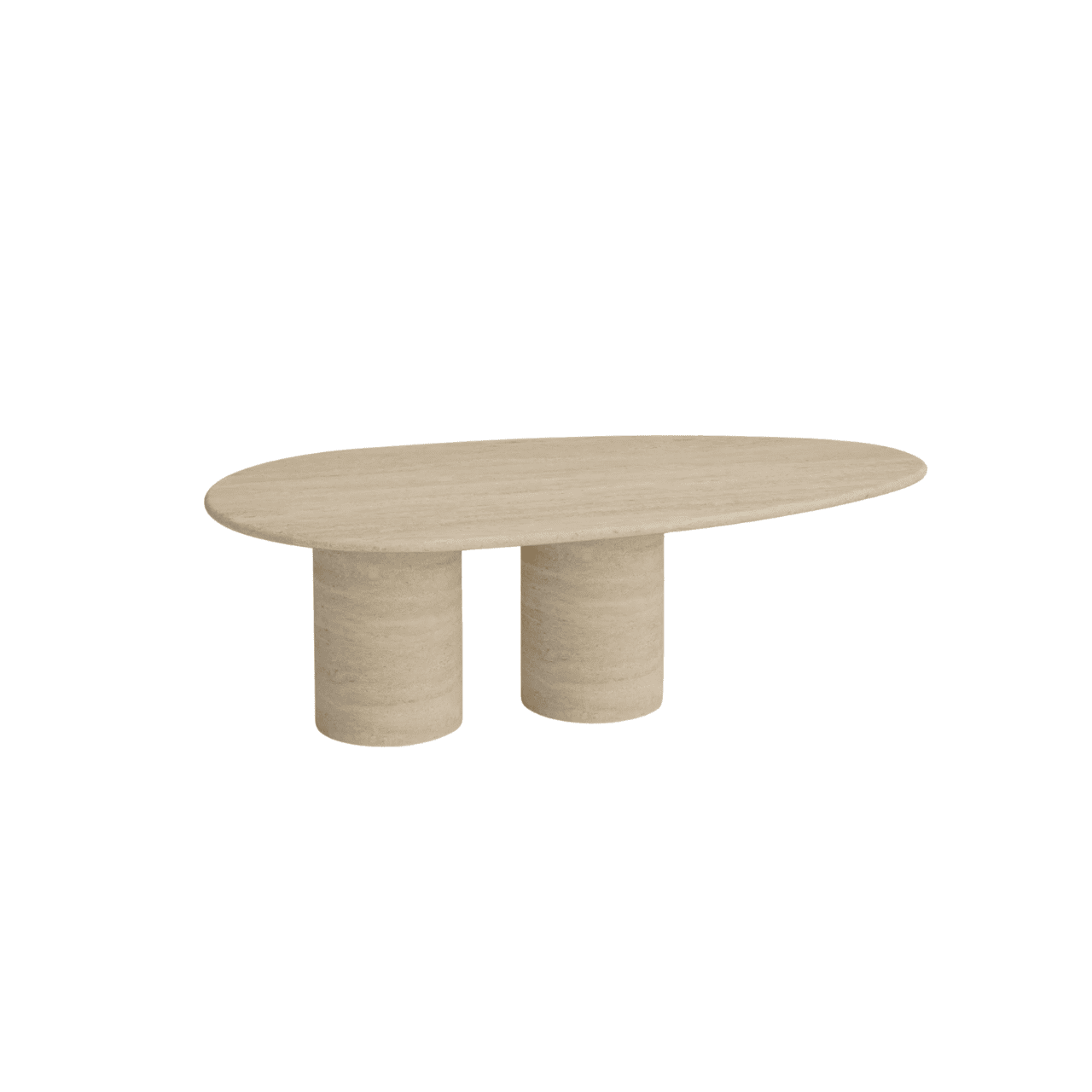 Twin Column Travertine Coffee Table