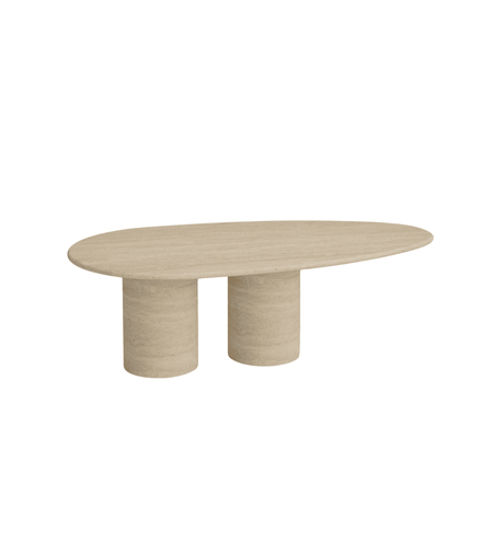Twin Column Travertine Coffee Table
