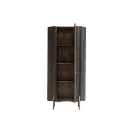 Walnut Charm Glass Cabinet