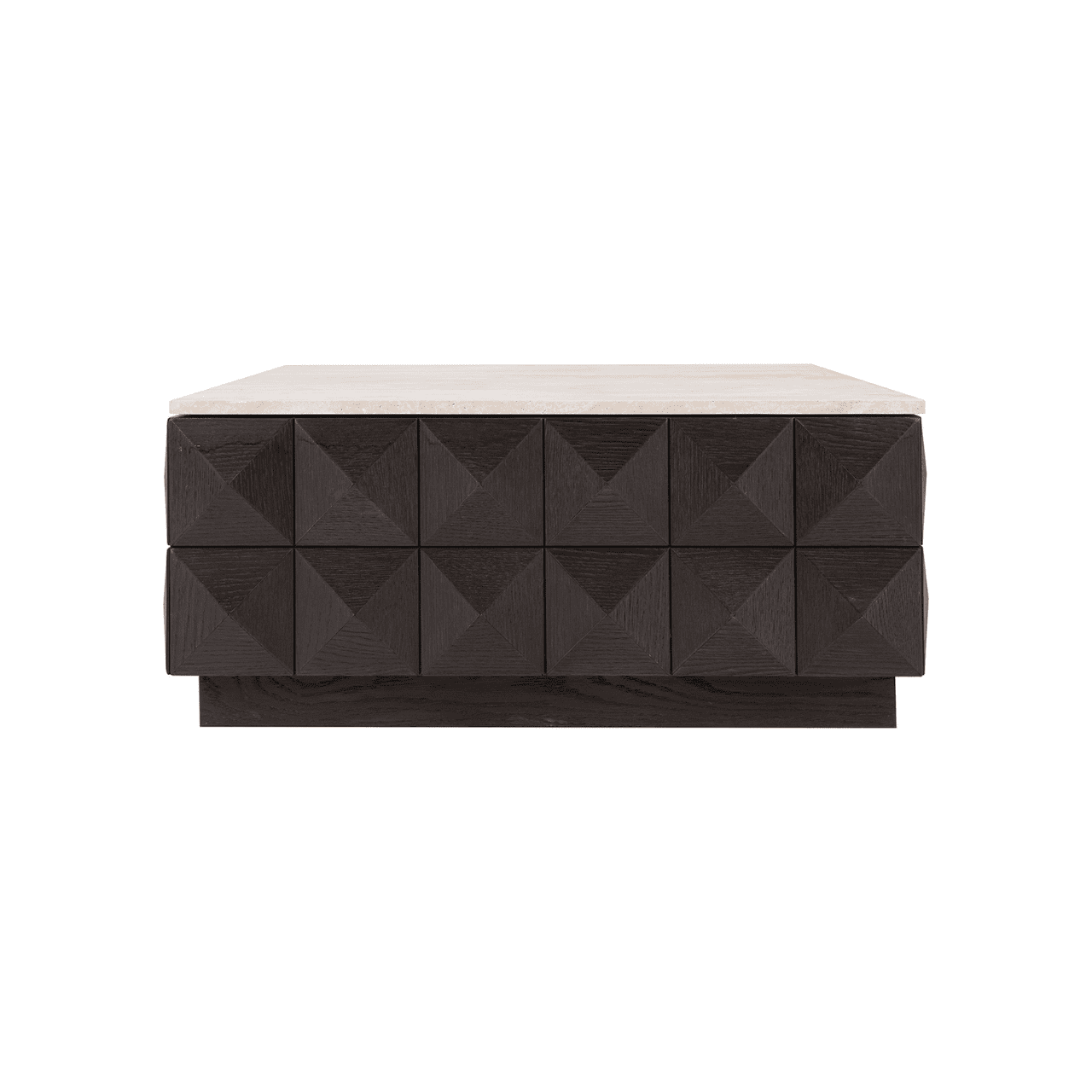 Walnut Crest Travertine Coffee Table