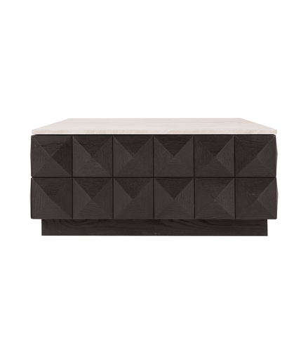 Walnut Crest Travertine Coffee Table