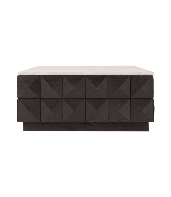 Walnut Crest Travertine Coffee Table