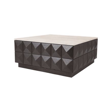 Walnut Crest Travertine Coffee Table