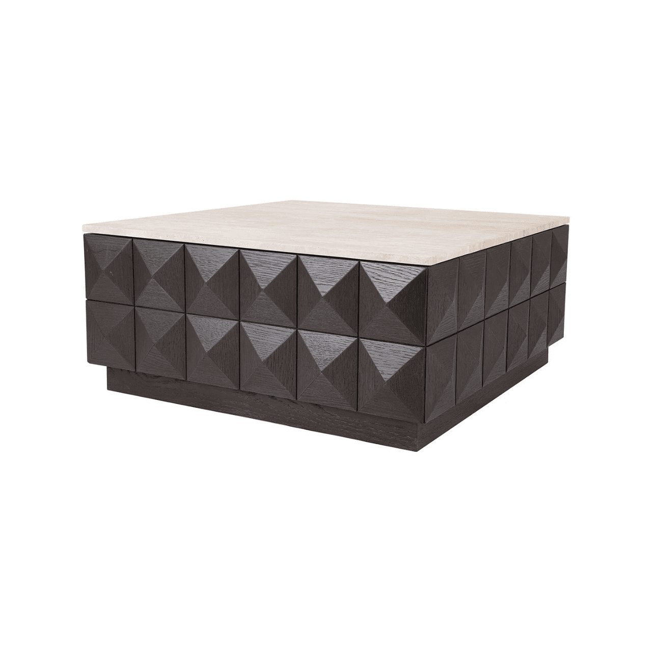 Walnut Crest Travertine Coffee Table