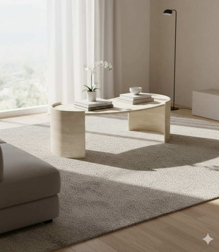 Waveform Travertine Coffee Table