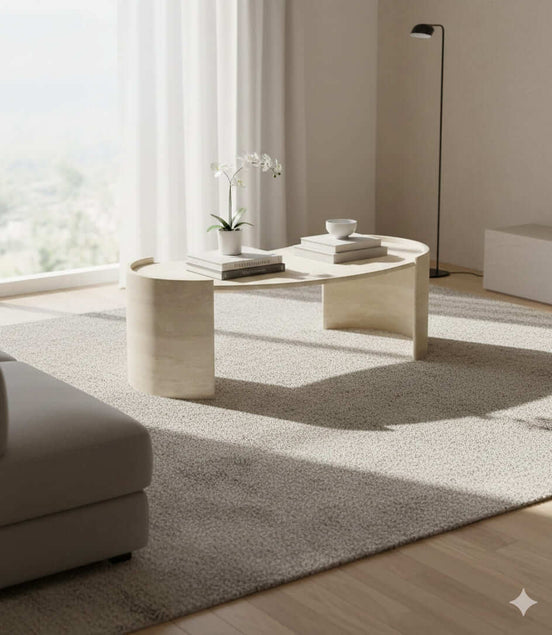 Waveform Travertine Coffee Table