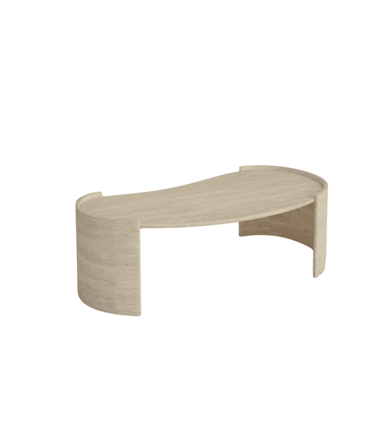 Waveform Travertine Coffee Table